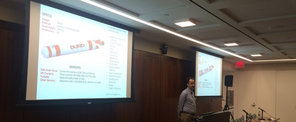 Brian Wilson of DURO UAS speaks at the Fourth Annual Bronx Summit on Technology Innovation and Start Ups, held Oct. 14, 2015.