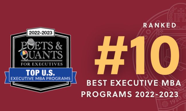 Poets&Quants Ranked #10 best executive mba program 2022-2023