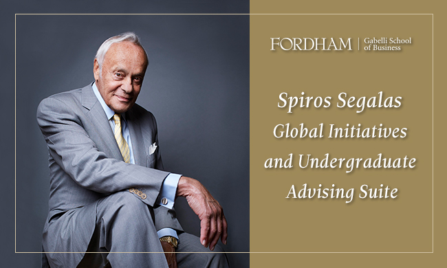 The Spiros Segalas Charitable Trust Makes a Generous Gift to the Gabelli School of Business in Honor of Finance Pioneer Spiros Segalas