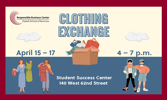 Gabelli Graduate Students Participate in Circular Fashion Exchange sponsored by the Responsible Business Center and the Student Success Center