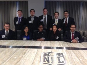 A group of Gabelli School of Business students visited the headquarters of the National Football League recently.